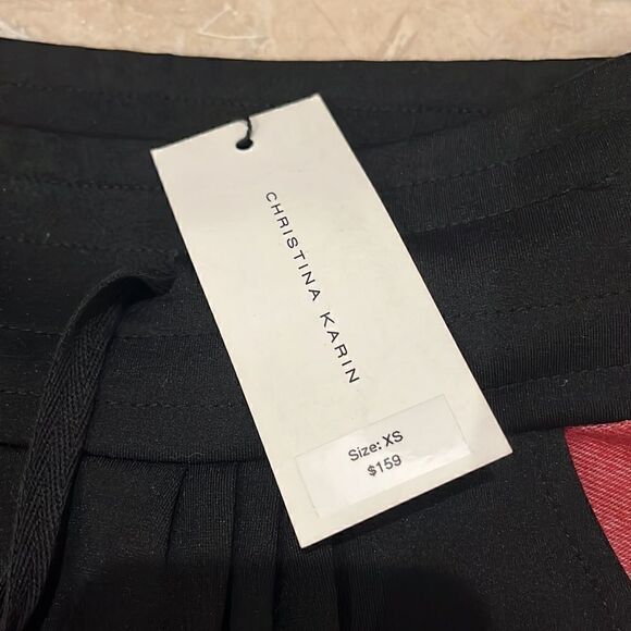 Black and red joggers by Christina Karin, iconic Chicago designer. size XS new - Picture 2 of 6